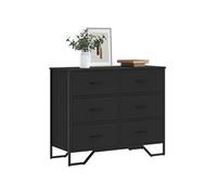 vidaXL Commode noir 91x35,5x74,5 cm bois d'ingénierie 3295302 Noir G