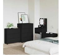 Commode noire VIDAXL 80 x 31 x 81 cm en bois d'ingénierie - meuble de chambre scandinave avec tiroirs