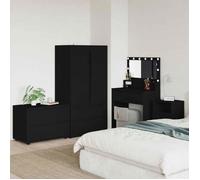 Commode noire Vidaxl 80 x 48 x 57 cm en bois d'ingénierie - 1 tiroir, style minimaliste