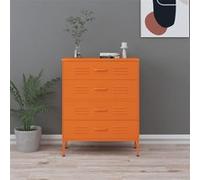 vidaXL Commode Orange 80x35x101,5 cm Acier