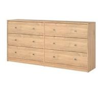 Commode OREGON 2 3 tiroirs Décor chene L 143 P 30 H 68 cm Bois G