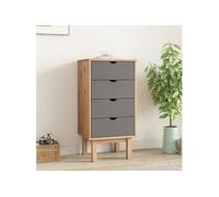vidaXL Commode OTTA marron et gris 45x39x90 cm bois de pin massif
