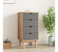 vidaXL Commode OTTA marron et gris 45x39x90 cm bois de pin massif