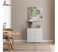 Commode Paarl 74 x 79 x 36 cm avec 2 portes blanc mat