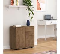 Commode Paarl 74 x 79 x 36 cm avec 2 portes effet noyer