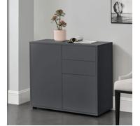 Commode Paarl 74 x 79 x 36 cm avec 2 portes gris foncé mat