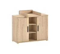 Vipack - SAM Commode à langer 2 portes avec étagère incl. Plan à langer, finitionReproduction chêne mélaminé