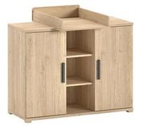 Vipack - SAM Commode à langer 2 portes avec étagère incl. Plan à langer, finitionReproduction chêne mélaminé