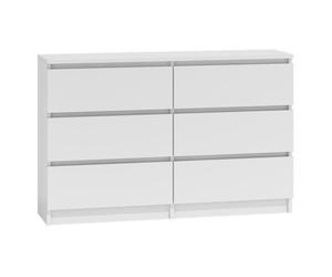 Commode - Producteur polonais - MALWA M6 120 - Blanc mat - Design minimaliste - Façades de tiroir sans poignée