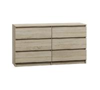Commode - Producteur polonais - MALWA M6 140 - 6 tiroirs - Chêne Sonoma - Contemporain