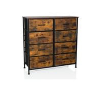 hjh Living Commode RAGALA LIGHT 8 tiroirs 80 x 30 x 81 cm Chêne fumé G
