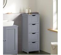 Commode Salle de Bain WOLTU - Armoire Rangement 4 Tiroirs - 30x30x82cm - Gris W0ITT5203