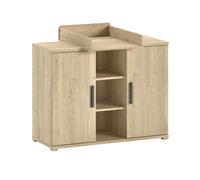 Vipack - SAM Commode à langer 2 portes avec étagère incl. Plan à langer, finitionReproduction chêne mélaminé