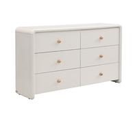 Commode SELORINA 6 tiroirs MDF Beige 140x82x40 cm
