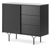 Commode Sideboard Buffet 97x38x83cm Noir Avec Effet 3D 134382004