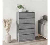 vidaXL Commode – Sonoma, 5 tiroirs, bois d'ingénierie, gris 60x36x103 cm