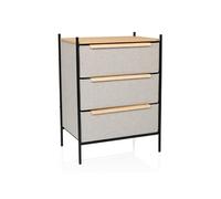 Commode STUVAR 58x40x79cm 3 compartiments taupe hjh LIVING Taupe G