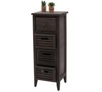 Commode T18, Armoire à tiroirs, 4 tiroirs, 74x30x25cm Shabby-Look Vintage gris-brun