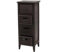 Mendler Commode T18 – 4 tiroirs, 74 x 30 x 25 cm, Shabby-Look Vintage gris-brun