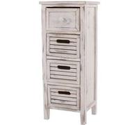 Mendler Commode/Table d'appoint/Armoire, 4 tiroirs, 30x25x74cm, Shabby, Vintage - Blanc
