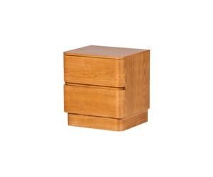 Commode/Table de chevet 2 tiroirs MDF Marron Fejo