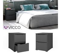 Vicco Table de Chevet Ruben, Anthracite, 40.2x53.6cm
