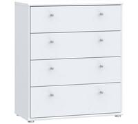 Commode TEMPRA 4 Tiroirs - Décor blanc - L 73,7 × P 34,8 × H 85,5 cm