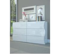 Commode Tyler, 155,1 x 40 x 81,5 cm, blanc brillant