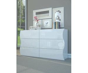 Commode Tyler, 155,1 x 40 x 81,5 cm, blanc brillant