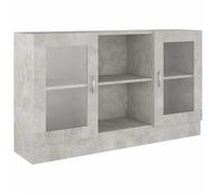 Commode, Vaisselier - Cadre durable - Armoire à vitrine Gris béton 120x30,5x70 cm Bois d’ingénierie - moderne_58739