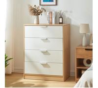 Commode Varkaus 90 x 70 x 40 cm effet chêne blanc