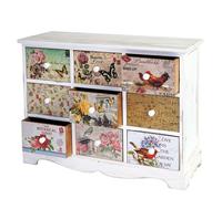 Mendler Commode Venlo à tiroirs Style Shabby Chic Vintage 9 tiroirs 60x79x30cm
