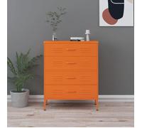 Commode - VIDAXL - 336201 - Orange - 80x35x101 5 cm - 3 tiroirs - Acier durable
