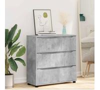 Commode - VIDAXL - 80 x 31 x 81 cm - Gris béton - 3 tiroirs - Bois manufacturé