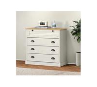 Commode VIGO blanc 80x40x76 cm bois massif de pin Blanc G