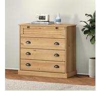 Commode Vigo - vidaXL - Buffet bas, vaisselier intérieure(1 pc) - bois de pin massif - 80 x 40 x 76 cm - 4 tiroirs@pis59m