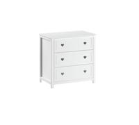 VIPACK - AMORI commode à 3 tiroirs, laquée blanc