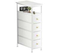 Commode - VIVOLILV - 4 tiroirs - Tissu blanc - Design contemporain - 49x25.5x88.5cm