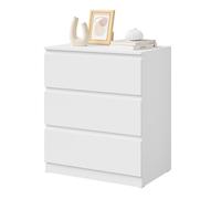 Commode WOLTU - 3 Tiroirs Rangement - Chiffonnier Blanc - en Bois d’Ingénierie - 60x40x70cm