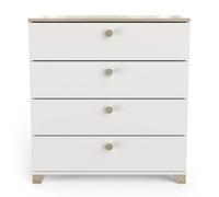 Commodes 4 Tiroirs- Décor Chêne Kronberg et Blanc Mat- Style Contemporain- pour Chambre- L79,7 x P41,9 x H85,1 cm