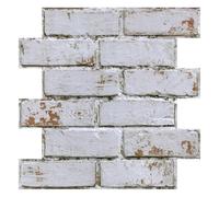 Commomy Panneaux Muraux 3D Imitation Brique, 10 Pièces | Dalle PVC Adhesive Murale Papier Peint 3D Autocollant Aspect Pierre, 30 × 30 cm, Panneau Mural Décoratif Revêtement Mural