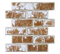Commomy Panneaux Muraux 3D Imitation Brique, 10 Pièces | Dalle PVC Adhesive Murale Papier Peint 3D Autocollant Aspect Pierre, 30 × 30 cm, Panneau Mural Décoratif Revêtement Mural