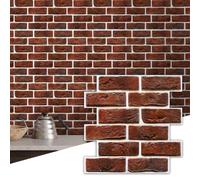 Commomy Panneaux Muraux 3D Imitation Brique, 10 Pièces | Dalle PVC Adhesive Murale Papier Peint 3D Autocollant Aspect Pierre, 30 × 30 cm, Panneau Mural Décoratif Revêtement Mural