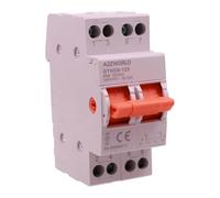 Commutateur 3 positions 1-0-2, 2P bipolaire 63 A 220 V, interrupteur de commutation modulaire à rail DIN, ATS manuel pour réseau principal et alimentation de réserve, IP20