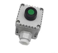 Commutateur à bouton-poussoir anti-explosion vert Station de démarrage 1NC1NO Boîte de contrôle industrielle à verrouillage étanche IP65 pour usines pétrolières 75 x 75 x 80 mm