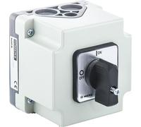 Commutateur à cames 0-1 16A 3P en boîtier, petit bouton noir, sans serrure, IP65