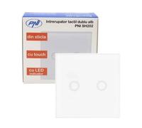 Commutateur capacitif à double contact PNI SH202, blanc avec indicateur LED