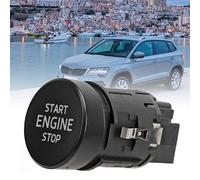 Commutateur de Bouton D'arrêt de Démarrage du Moteur, 3V0905217 3V0905217A Réponse Rapide, Bouton Poussoir de Démarrage du Moteur Rond, Remplacement du Démarreur D'allumage pour
