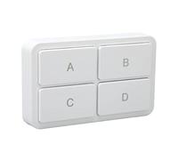 Commutateur de Bouton Intelligent, Mini Capteur sans Fil Intelligent à 4 Boutons, Contrôle de Groupe 12 Ensembles D'Appareils APP Commutateur de Télécommande pour Tuya ZigBee Hub