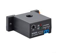 Commutateur de détection de courant alternatif auto-alimenté relais à induction pour protection du moteur avec seuil réglable de 0,2 à 30 A et indicateur d'état LED noir M3050 (M3056)